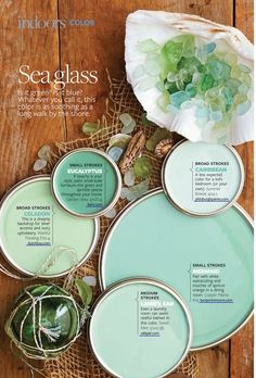 an open magazine with sea glass on it