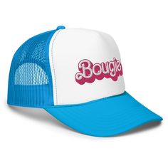 Elevate your streetwear game with the "Bougie Doll" Trucker Hat, a must-have accessory for any fashion-forward urban icon (that's you). Its breathable mesh back keeps you cool, while the adjustable snap closure ensures a perfect fit. How to style this: Whether you're pairing it with bamboo door-knockers/hoops, a bomber jacket and high-waisted jeans for a casual day out or complementing an edgy leather jacket for a night on the town, this Embroidered hat adds an extra layer of cool to any outfit. Trendy Blue Trucker Hat For Streetwear, Blue Retro Trucker Hat For Streetwear, Retro Blue Trucker Hat For Streetwear, Blue Adjustable Trucker Hat Hip Hop Style, Blue Adjustable Hip Hop Trucker Hat, Casual Blue Mesh Trucker Hat, Blue Mesh Casual Hat, Trendy Mesh Trucker Hat For Streetwear, Casual Blue Mesh Hat