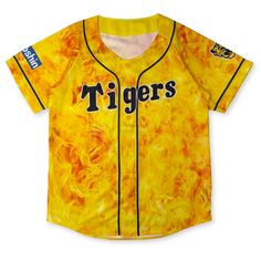 These Hanshin Tiger fan jerseys are a great retro collector's item. These uniforms are all in excellent retro-like new condition. The Hanshin Tigers are a professional baseball team based in Nishinomiya, Hyogo, Japan. They are a member of the Central League in Nippon Professional Baseball (NPB). The Tigers were founded in 1935 and play their home games at Koshien Stadium. The Tigers have won five Japan Series championships (1954, 1955, 1962, 1965, and 2003) and 11 Central League pennants. They are one of the most popular teams in Japan, and their fans are known for being rowdy and passionate. The Tigers' fans are known for their unique cheering style, waving towels and chanting slogans. They are also known for their rowdy behavior, sometimes leading to violence. In 1985, a riot broke out a