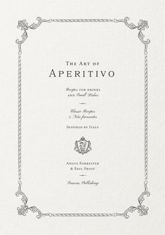 the art of apperitivo, written in black ink on white paper with an ornate