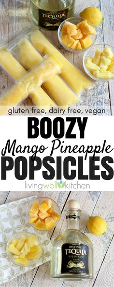 boozy mango pineapple popsicles are the perfect summer treat