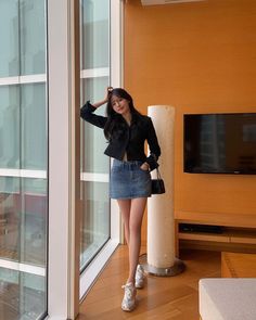 Univ Outfit, Ootd Korean Style, Simple Style Outfits, Hairstyle Fashion, Korean Hair, Casual Preppy Outfits, Diy Fashion Clothing