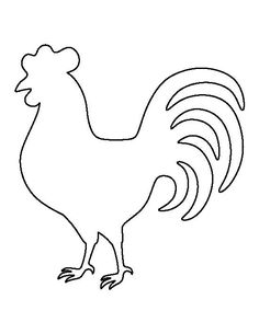 a black and white drawing of a rooster