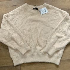 Nwt Zara Teddy Bear Sweater Perfect Fuzz Cozy Soft Fuzzy Sweater Cream /Tan Crew Neck Sweater Size Large Fits Really Cute Especially If You Wear A Bit Oversized #Teddy Bear Sweater #Fuzzy Sweater #Zara #Cozy Trendy Cream Zara Sweater, Trendy Beige Sweater With Soft Texture, Trendy Zara Cream Sweater, Zara Trendy Cream Sweater, Trendy Soft Textured Beige Sweater, Zara Beige Soft Knit Sweater, Trendy Zara Crew Neck Sweater, Cozy Beige Zara Sweater, Zara Crew Neck Soft Knit Top