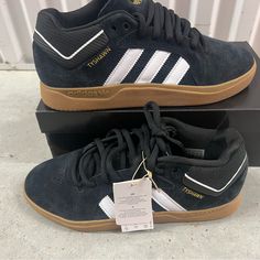 Adidas Tyshawn Core Black White Gum Skate Shoes Gy6946 Men's Adidas Brown Round Toe Skate Shoes, Adidas Cushioned Skate Shoes, Adidas Black Skate Shoes With Contrast Sole, Adidas Iniki, Workout Sneakers, Adidas Shoes Mens, Nike Tennis Dress, Swim Shoes, Shoes Adidas