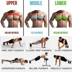 an image of a man doing push ups with the words upper and lower body exercises