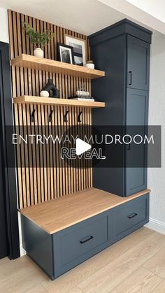 the entryway mudroom is clean and ready to be used for storage or display