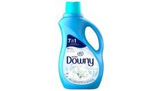 a bottle of downy laundry liquid on a white background with the word downy printed on it