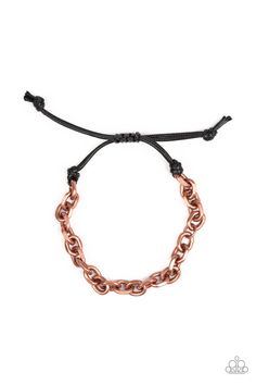 Paparazzi Rumble Copper Men's Sliding Knot Bracelet - P9MN-URCP-003XX Adjustable Sliding Knot, Paparazzi Accessories Jewelry, Sliding Knot Closure, Silver Frames, Knot Bracelet, Sliding Knot, Paparazzi Accessories, Copper Bracelet, Paparazzi Jewelry