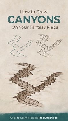 the cover of how to draw canyons on your fantasy maps, with an arrow drawn in