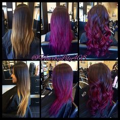 Ombré Balayage, Red Highlights, Balayage Hair Blonde, Colored Hair, Grunge Hair, Hair Transformation, Purple Hair