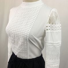 FREE SHIPPING Lace Chiffon Blouse Women Shirt Plus Size Casual ladies long sleeve Womens Tops and Blouses S-5XL Hook Flower Hollow JKP2881 Spring Tops With Long Lace Sleeves, Chic Tops With Lace Long Sleeves, Fall Long Sleeve Top With Lace Sleeves, Chic Long Sleeve Blouse With Lace Patchwork, Spring Long Sleeve Top With Blouson Sleeves, Chic Long Sleeve Tops With Lace Sleeves, Long Sleeve Stretch Blouse With Lace Patchwork, Long Sleeve Blouse With Lace Patchwork And Stretch, Elegant Long Sleeve Top With Sheer Stretch Sleeves