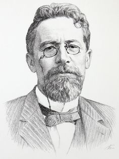 a pencil drawing of a man with glasses and a beard wearing a bow tie, looking at the camera