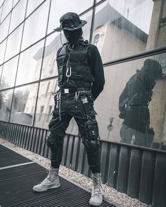 Black Techno Outfit, Techware Men, Vest Outfits Men Streetwear, Techno Clothes, Techno Outfit, Techwear Streetwear, Tech Wear Fashion, Japan Streetwear, Techno Fashion