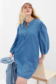 This is a really Nice weight light denim dress. #denim #mini #dress Light Denim Dress, Denim Midi Dress, Dress Denim, Denim Mini Dress, Gap Women, Gap Denim, Denim Mini, Light Denim, Denim Dress