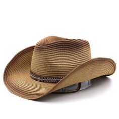 PRICES MAY VARY. Lightweight and Breathable: These cowboy hats are woven from high quality paper straw material, the breathable material allows air circulation to keep your head cool and dry. Ideal for spring, summer or general warm weather. Unisex Cowboy Hat: The cap circumference is 22-22.8 inches, which fits most men's and women's head circumference. There is an adjustable strap inside, which can be freely adjusted according to your needs. Wire brim on the edge makes it shapeable to your desi Western Hats For Women, Ladies Fedora Hat, Cowboy Hats Women, Wide Brim Hat Summer, Womens Beach Hat, Jazz Hat, Novelty Hats, Straw Hat Beach, Beach Vintage