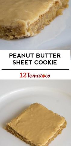 peanut butter sheet cookie on a white plate