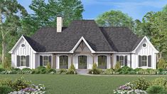 this is the front elevation of these house plans