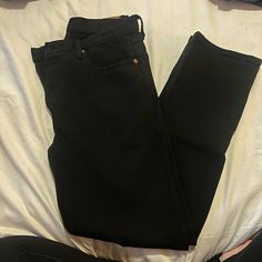 Black Levi’s 501 Straight Leg Jean Button Fly Size 28x28 Never Worn!! Super Soft Mid-rise Black Jeans With Buttons, Black Mid-rise Jeans With Buttons, Black Jeans With Buttons For Work, Everyday Black Bottoms With Button Closure, Black Straight Leg Jeans With Buttons, Levi's Mid-rise Black Jeans, Levi's Black Everyday Jeans, Levi's Black Jeans For Everyday, Everyday Black Levi's Jeans