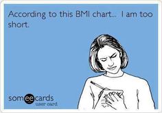 an image of a woman looking at her cell phone with the caption according to this bmi chart i am too short