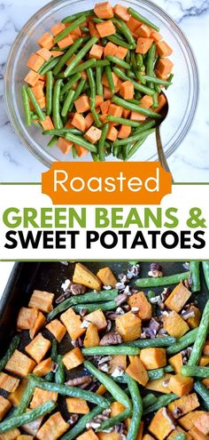 sweet potatoes and green beans Green Beans And Sweet Potatoes, Pecans Roasted, Sweet Potato Green Beans, Seasoned Green Beans, Healthy Green Beans, Sweet Potato Side Dish, Potatoes Green Beans, Sweet Potato Sides, Gluten Free Sweet Potato