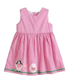 Pink Gingham Dress, Baby Clothes Patterns Sewing, Dress Infant, Baby Clothes Patterns, Applique Dress, Pink Gingham, Baby Things, African Attire