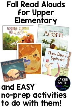 the fall read aloud for upper elementary and easy no prep activities to do with them