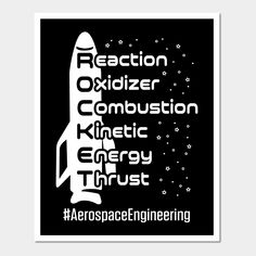 a black and white poster with the words reaction, oxidizer, cosmobustion, kinetic energy trust