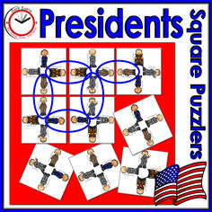 presidents and their chess pieces are arranged in the shape of an american flag with blue circles