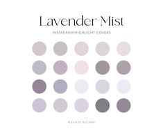 the cover of lavender mist instagram highlight covers, which are arranged in different shades