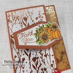 a thank you card made with stampin's fall leaves and sunflowers