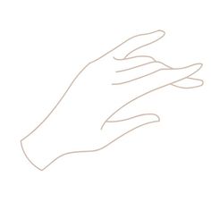 a drawing of a hand holding something in it's left hand, with the outline of