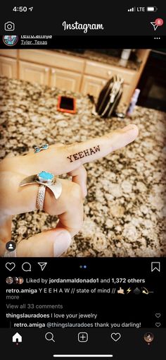 Yeehaw Finger Tattoo, Cute Southern Tattoos For Women, Yee Haw Tattoo Font, Cowboy Finger Tattoo, Father Daughter Tattoos Country, Western Behind The Ear Tattoos, Mini Country Tattoos, Tattoo Ideas Punchy