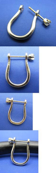 Other Fine Earrings 10984: 14K Yellow Gold Diamond Post Shackle Earring Men Or Women Florida Pirate Jewelry -> BUY IT NOW ONLY: $200.0 on eBay! Fine Earrings, Buying Jewelry, Gold Diamond, Bangles, Florida, Yellow Gold, Yellow, Gold