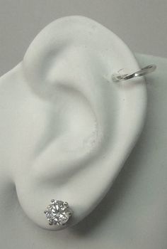 MINI Ear Cuff Cartilage Faux Helix, Fake Helix Earring No Piercing Hoop Simple Earcuff Non-pierced Upper  Silver Square Twist Wire MCSQTSS Cartilage Piercing, Ear Cuffs, Cartilage Earrings