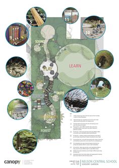 an image of a brochure with many different things in it, including trees and plants