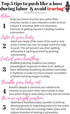 the top 5 tips to push like a boss during labor and avoiding breasting info