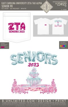 some t - shirts and other items are shown in this graphic design contest for seniors