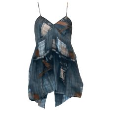 A Fun Cotton Top For Spring /Summer By Kenzo. The Top Is Lined With A Side Zip And In An Interesting Grey Check Fabric Assymetrical Tank Abstract High Low Size: Large Or 42 Color: Grey Multi Condition: New Approx: 18.5"B 23"L Thanks For Stopping By! Cheers Casual Camisole Mini Dress For Beach, Summer Camisole Mini Dress For Beach, Casual Beach Mini Dress With Built-in Bra, Casual Mini Dress With Built-in Bra For Beach, Flowy Mini Length Tops For Beach, Cami Mini Dress With Built-in Bra For Beach, Lined Summer Vacation Top, Lined Summer Top For Vacation, Lined Top For Summer Vacation