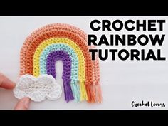 a crochet rainbow is shown with the words crochet rainbow on it