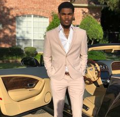 Tan Prom Suits, Bridegroom Outfits, Tan Tuxedo, Men Suit Jacket, Men Wedding Suits, Men Suits Wedding, Black Suit Wedding, Groomsmen Outfits