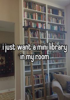 i just want a mini library in my room with bookshelves full of books