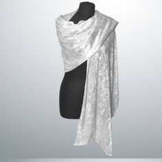 A very elegant velvet shawl for your wedding party or evening dress. Made of luxury bridal velvet. The wrap is lined with chiffon. Color: white (other colors are available on demand) Size: 190 cm x 48 cm approx. You can use it as a wrap, shawl or stola. WE have matching bags in our Etsy Shop! WE accept credit cards! Warning: Although the fabric we use is of high quality, in certain cases during high humidity of air / humid skin etc. dark navy blue and black color velvet /velour fabric may transf Elegant Silver Shawl For Evening, Fitted Evening Shawl, Elegant Silver Shawl For Formal Occasions, Elegant Fitted Shawl For Evening, Elegant Evening Shawl Wrap, Elegant Evening Wrap Shawl, Silver Formal Shawl, Elegant Draped Wedding Shawl, Elegant Formal Wrap