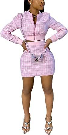 Barbie Outfit Jacket Crop, Mens Designer Hoodies, Bodycon Mini Skirt, Mini Skirt Set, 2 Piece Skirt Set, Plaid Suit, Long Sleeve Jacket, Womens Casual, Footwear Design Women