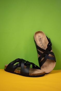 Step into the beach-ready look of MAIBULUN's Layana sandals, with a stylish double criss-cross footbed and a toe-pleasing design to ensure you look extra-fab on the shore! Perfect for laid-back, summer fun. Look KICKIN' every time you rock 'em! Slip-on / buckle closure Cushioned footbed Man-made leather upper Man-made lining EVA sole Closed Toe Textured Footbed Sandals For Beach, Black Strappy Sport Sandals For The Beach, Casual Footbed Sandals With Textured Footbed And Cross Strap, Casual Cross Strap Sandals With Textured Footbed, Casual Sandals With Textured Footbed And Cross Strap, Casual Cross Strap Footbed Sandals, Casual Footbed Sandals With Leather And Cross Strap, Casual Cross-strap Sandals With Textured Footbed, Strappy Cushioned Footbed Sandals For Beach