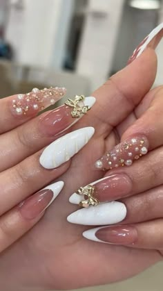 Glam Wedding Nails, Pastel Nails Summer, Glitter Nails French, Matte Nails Glitter, Acrylic Nails Natural, Nails Metallic, Nails Holographic, Nails Gradient, Nails Marble