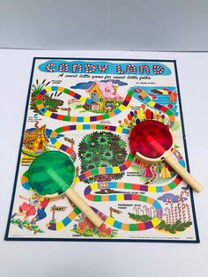 This is a very rare and extremely fun, vintage Candy Land lot.  The lot includes a 1962 game board only, 1978 candy land box with game board and  57 cards as well as the Loliplop marble game.  The 1962 game board is in good condition and has absolutely, adorable vintage graphics.  The 1978 game comes in its original box with instructions and 56 color square cards ( single squares and double).  There is also a peanut brittle card.  The rest of the cards and game pieces are missing.  The loliplop marble game includes a red and green plastic lollipop, each with 5 marbles.  The rules are to flip the marbles into the hollow handles until they all disappear.  My brother and I ( now in our 50s and 60s) loved this game!  It is a 1962 Milton Bradley game for 1 or 2 players.  We used this lot only o Rare Candy, Marble Games, Peppermint Sticks, Sweet 16 Birthday Party, Vintage Candy, 16th Birthday Party, Games Box, Sweet 16 Birthday, Vintage Games