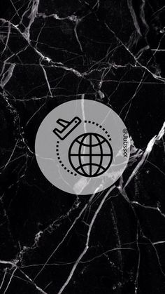 a black and white marble background with the logo of an organization on it's center circle