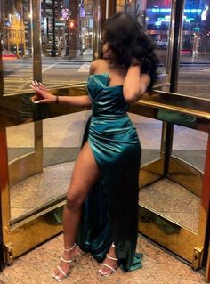 Green Prom Dress Long,Fancy Satin Wedding Party Gown – jkprom Green Prom Dress Long, Wedding Reception Gowns, 00s Mode, Green Evening Dress, Reception Gown, Prom Dress Long, Green Prom, Satin Evening Dresses, Looks Party