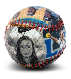 a baseball that has pictures on it